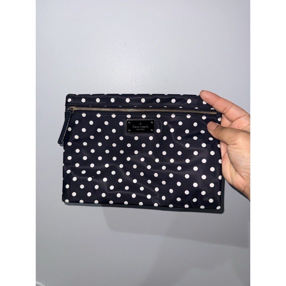 Kate Spade Drewe Polka Dot Envelope Zipper Clutch Pouch Bag 10x7" V